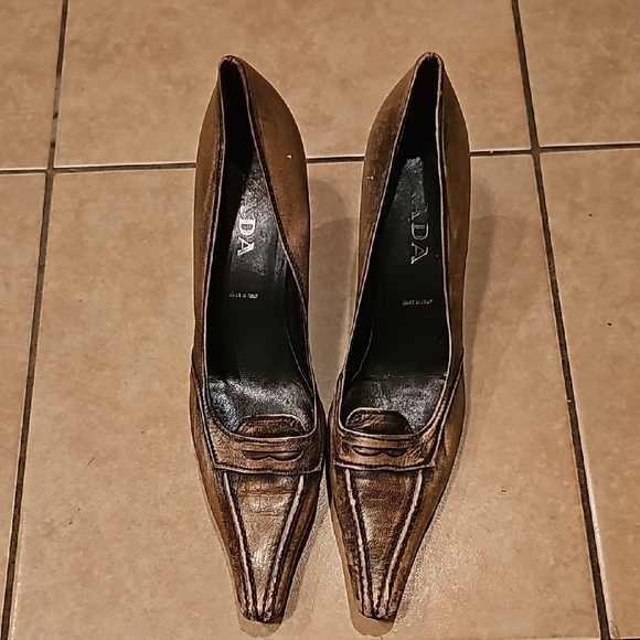 Prada Brown Leather Loafers - Picture 1 of 4